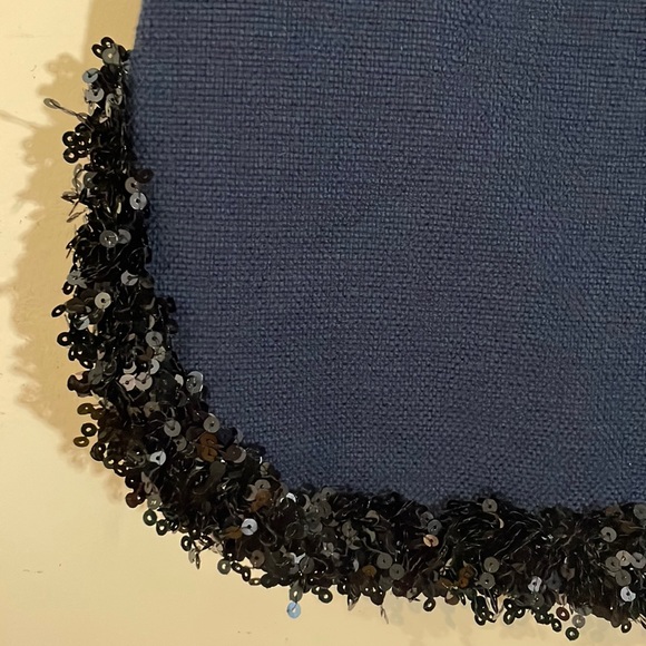 NWOT Hoss Intropia Navy Cotton Tweed-like Sequin Skirt Size 36 - Picture 9 of 16